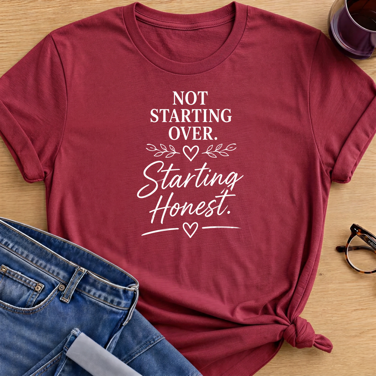 Starting Honest  T-Shirt - Antique Cherry Red