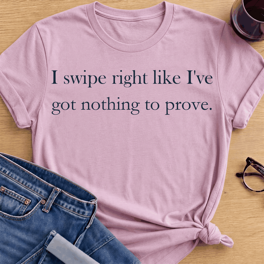 Swipe Right T-Shirt - Light Pink