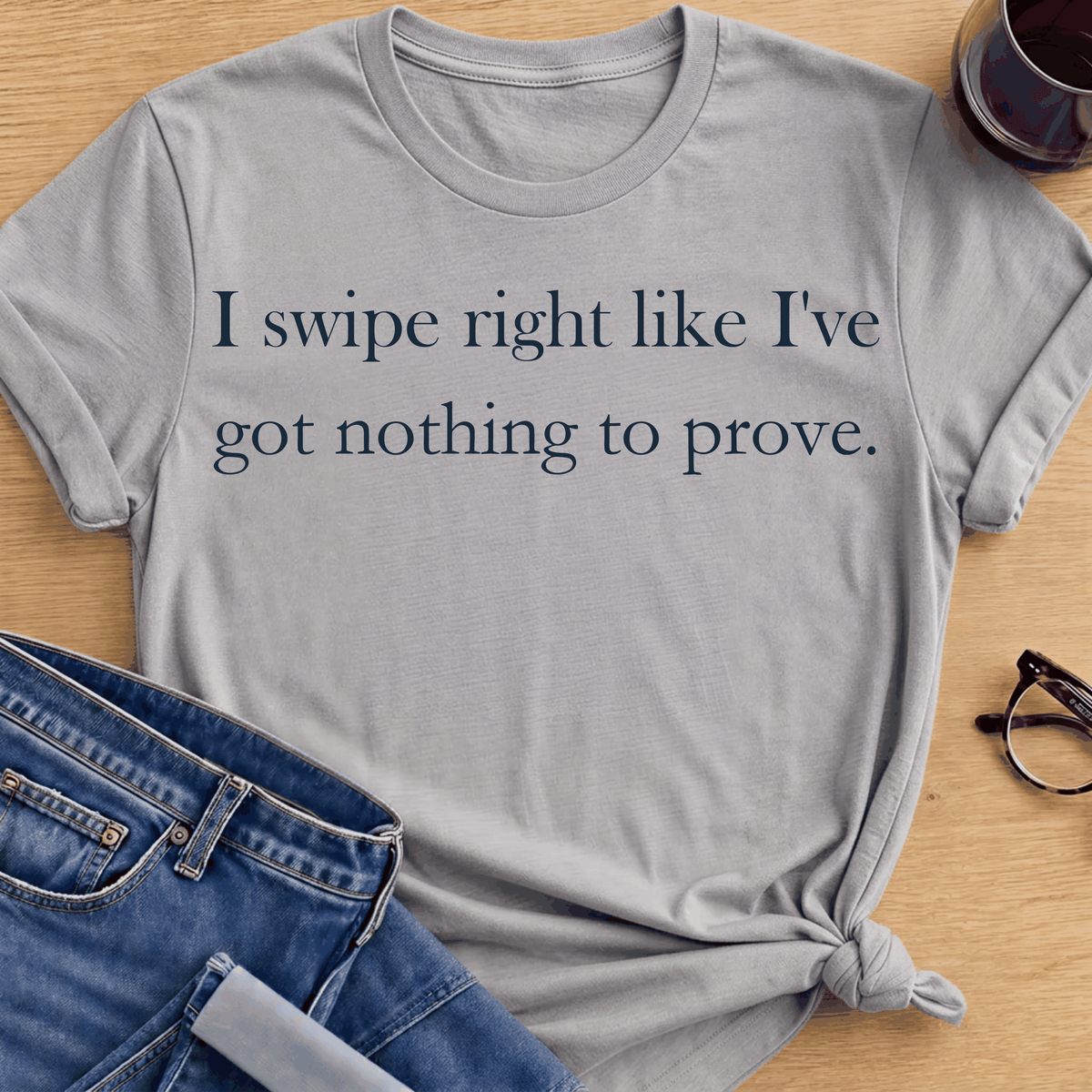 Swipe Right T-Shirt - Sport Grey