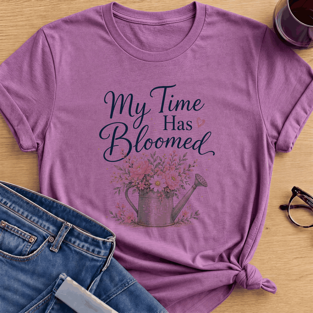 Time has Bloomed T-Shirt - Heather Radiant Orchid