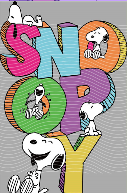 Snoopy colorful typography DTF transfer design
